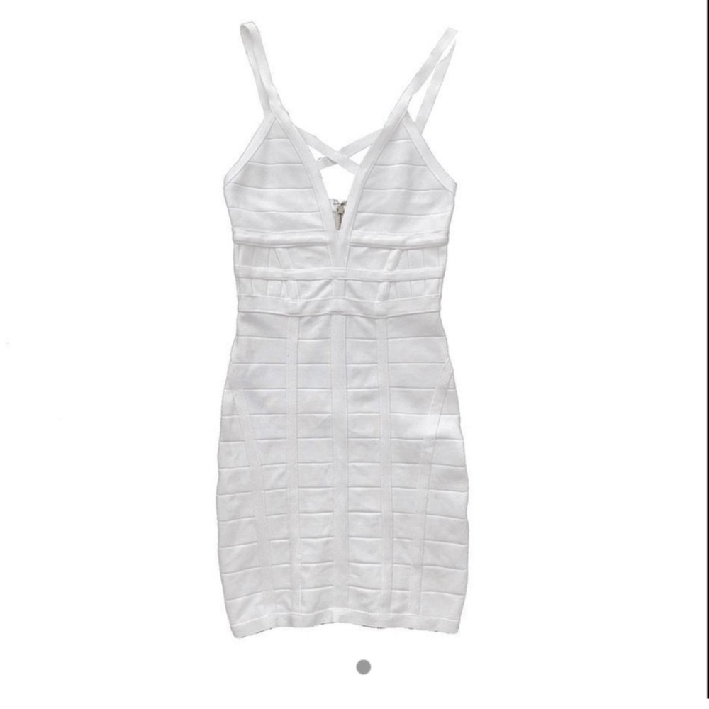 Vintage Bebe white bandage mini dress. NWOT. size XS.